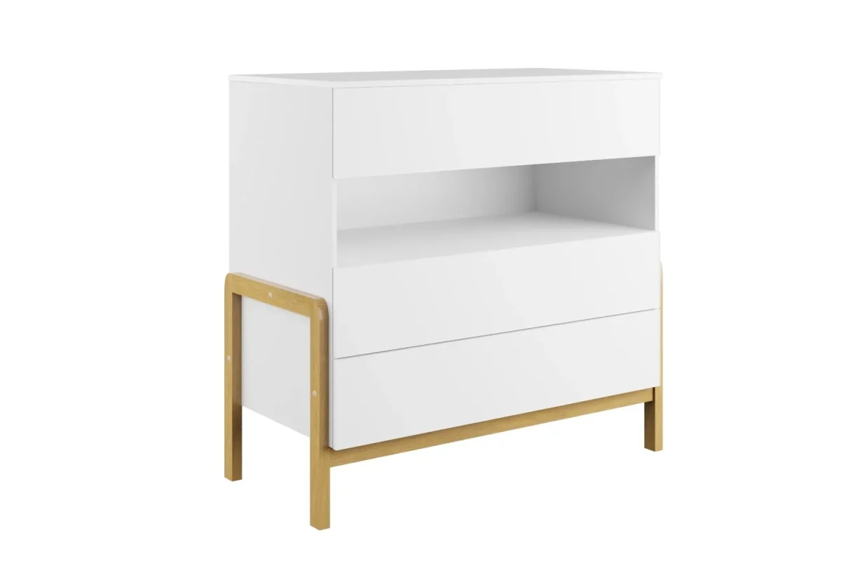 Kocot Kids Victor — Chest of Drawers with Oak Legs and Open Shelf