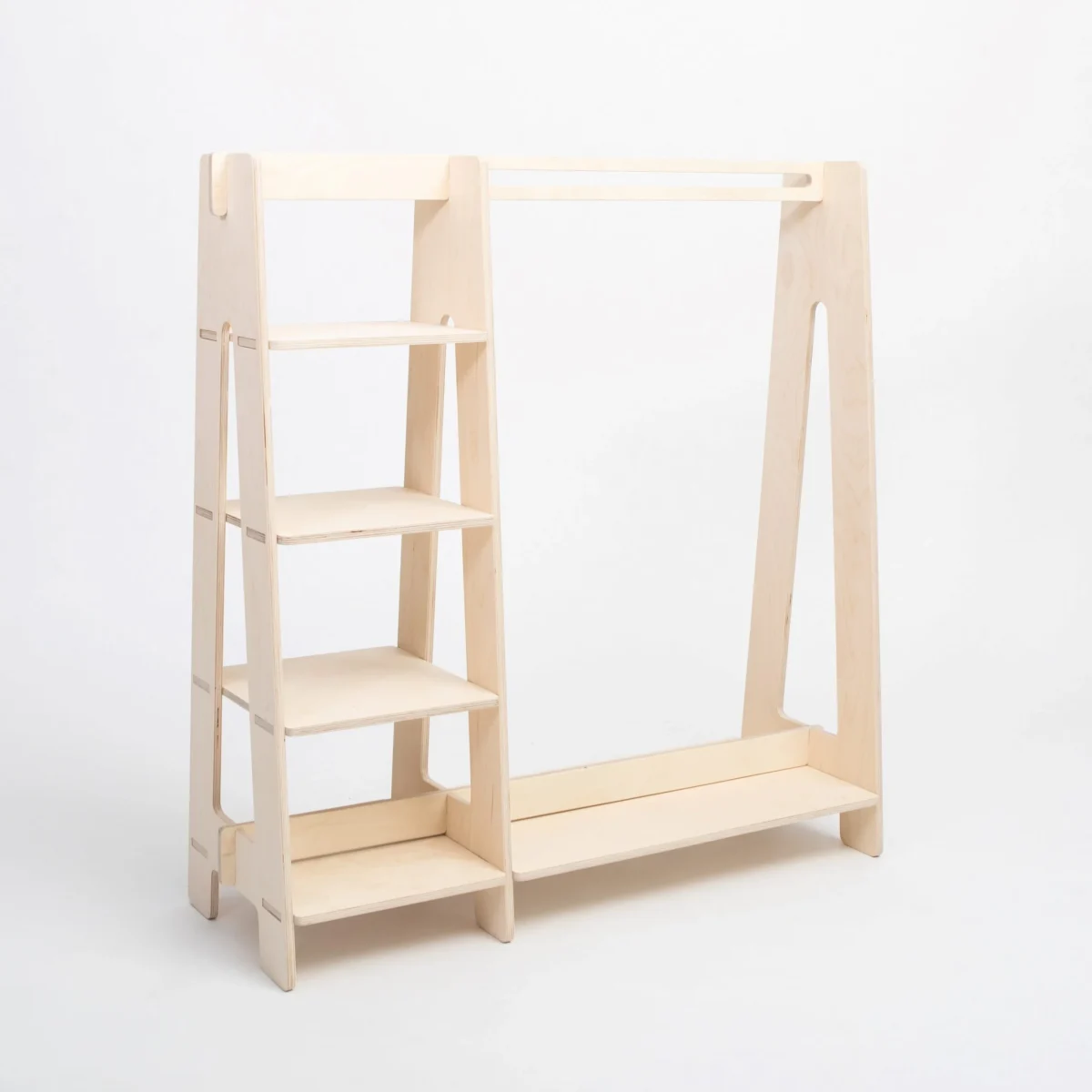 Clothing Rack with Side Shelves