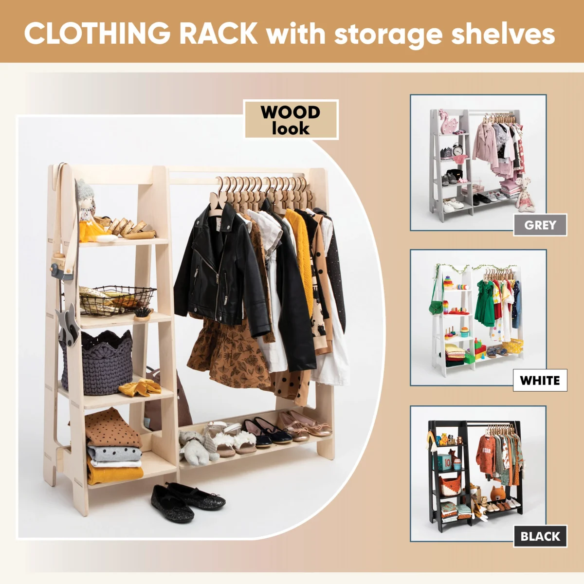 Clothing Rack with Side Shelves, photo 19