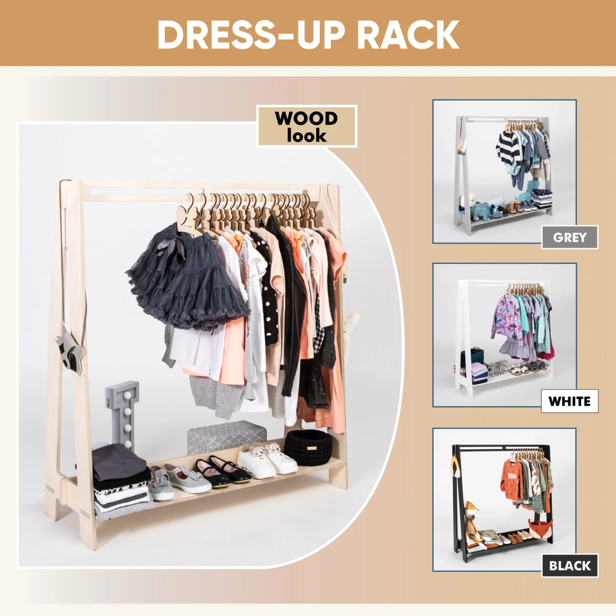 Toddler Clothing Rack for Hangers, Birch Plywood, photo 12