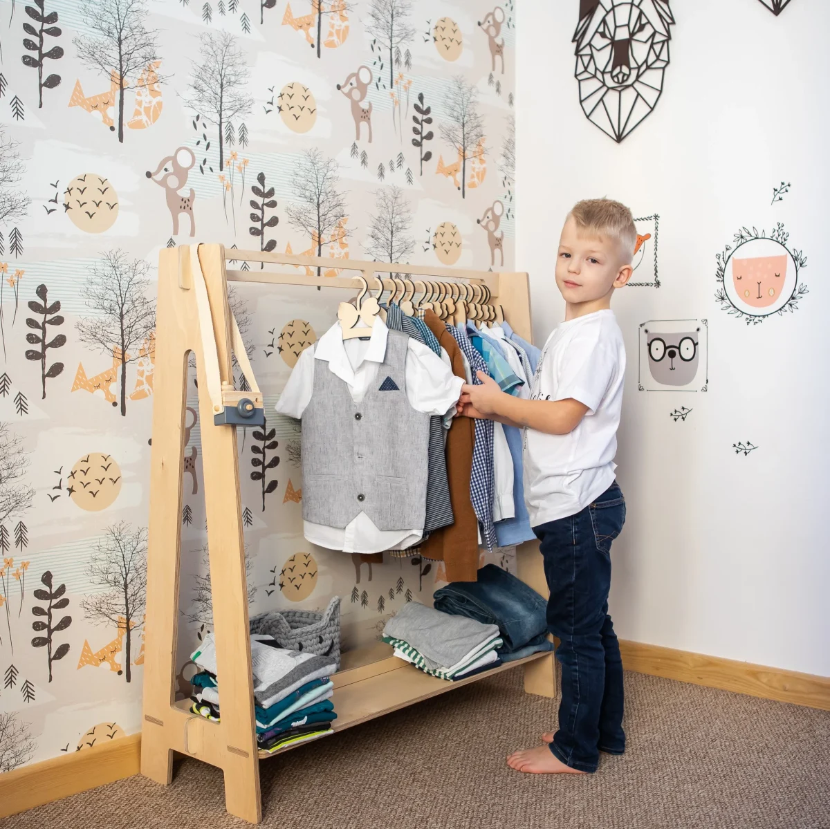 Toddler Clothing Rack for Hangers, Birch Plywood, photo 9