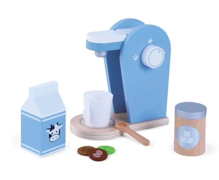 Wooden Coffee Machine Set with Pods, 9 Pieces