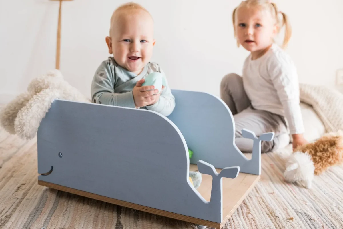 Toy Storage Box on Wheels, Whale or Bus — Whale