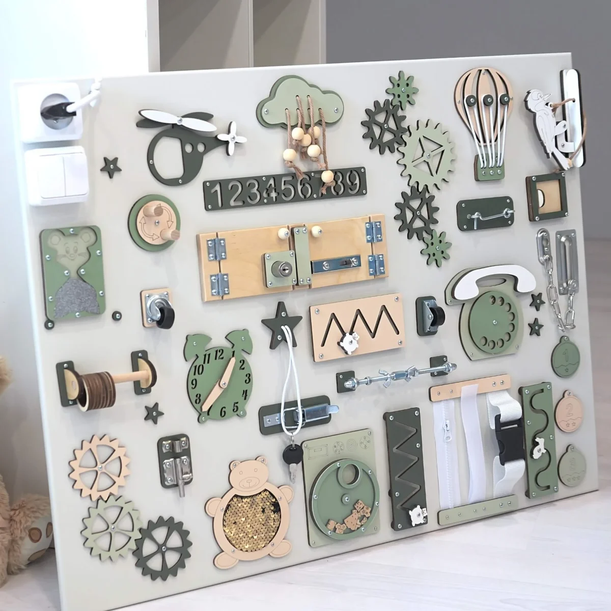 Extra Large Sensory Busy Board, 60 × 80 cm — Green