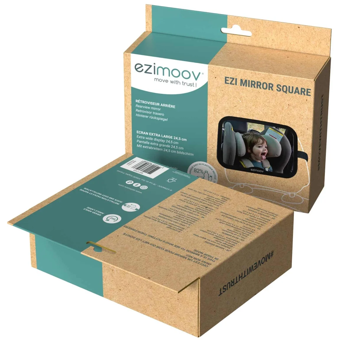 Ezimoov EZI Mirror Square — Back Seat Mirror, 360° Rotation, photo 9