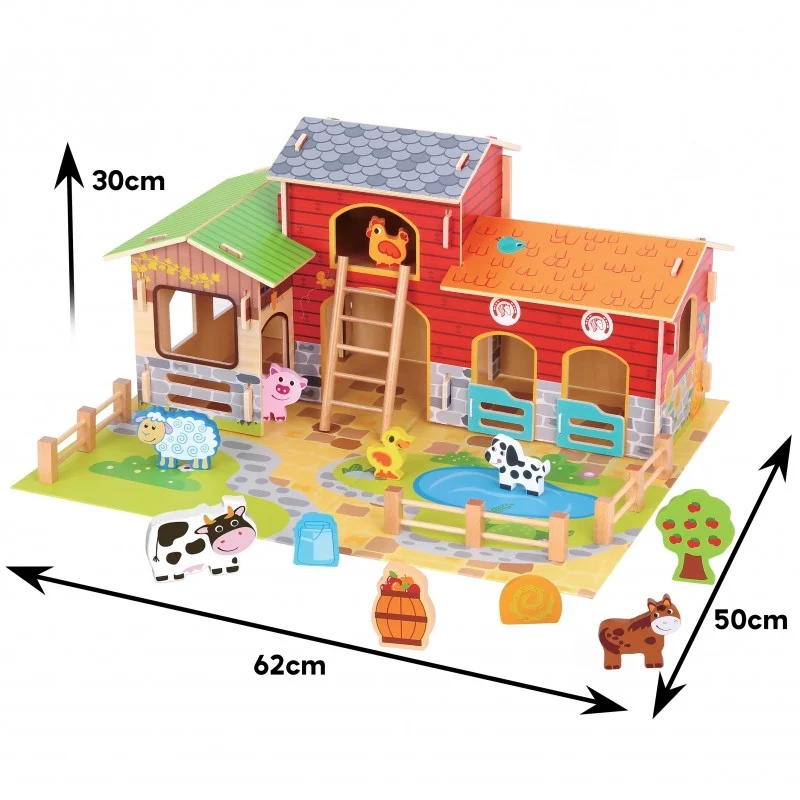 Wooden Farm Set with Barn and Animals, 18 pcs, photo 12