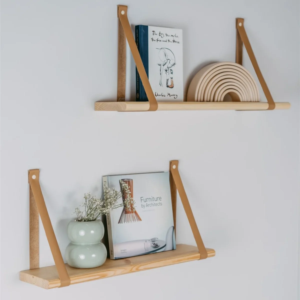 Compact Leather Strap Wall Shelf, 60 cm, photo 7