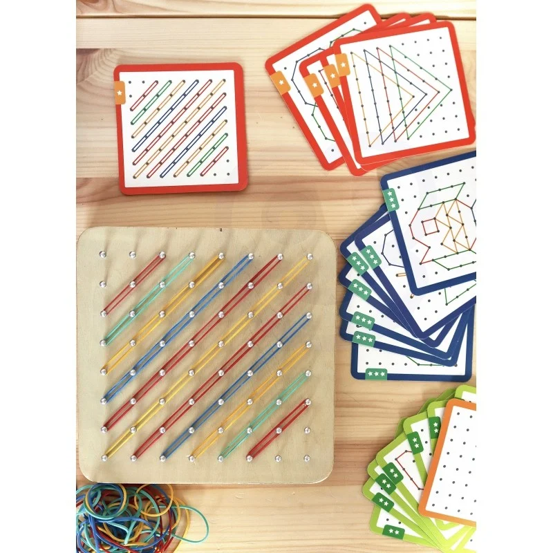 Geoplan on Rubber Bands Wooden Puzzle, 69 pcs, photo 2