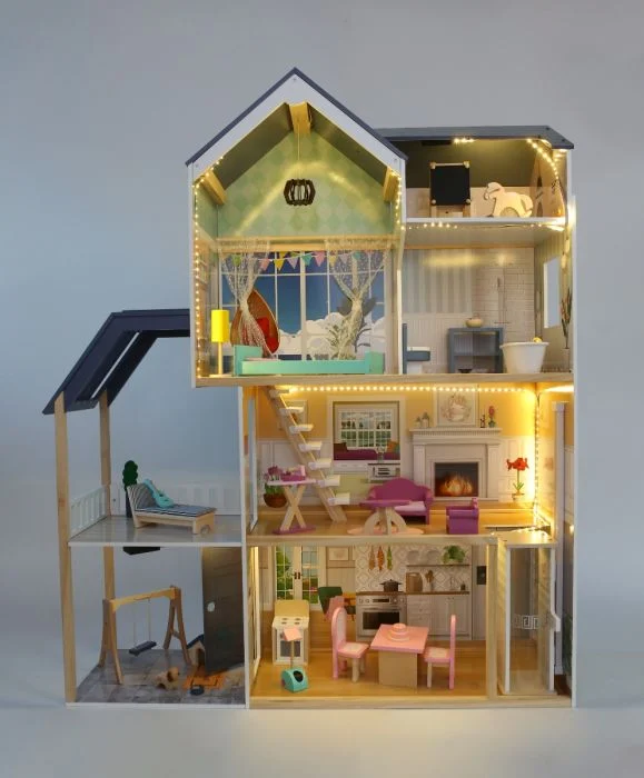 Gerardo’s Toys Crystal — Wooden Dollhouse, 4 Floors and Attic, LED, photo 2