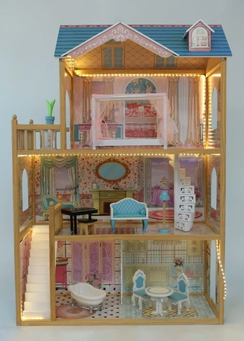 Gerardo’s Toys Emily — Wooden Dollhouse with Balcony, LED Lights, photo 2