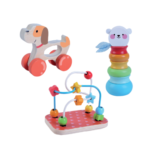 Wooden Playset of 3 Toys