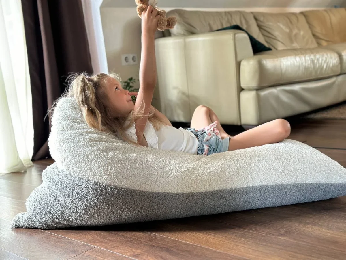 Two-Tone Sherpa Bean Bag Lounger, photo 13