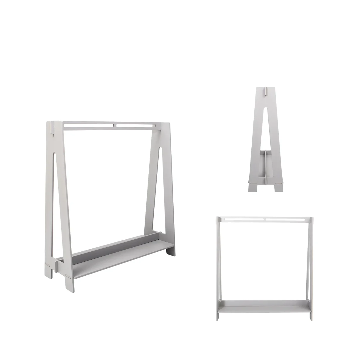 Toddler Clothing Rack for Hangers, Birch Plywood — Grey