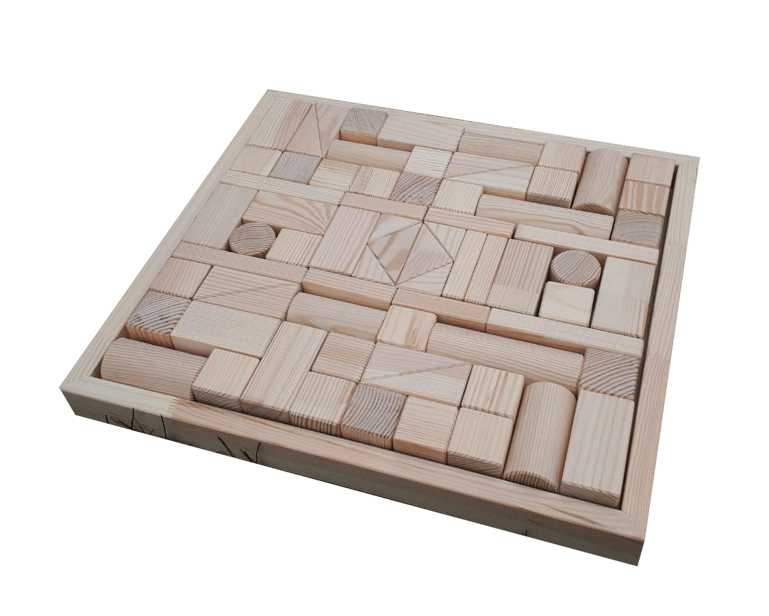 Wooden Blocks in a Storage Box, 70 Pieces, photo 2