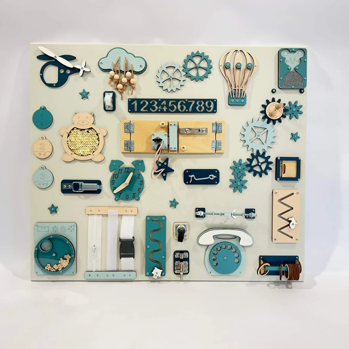 Large Montessori Busy Board, 60 × 70 cm