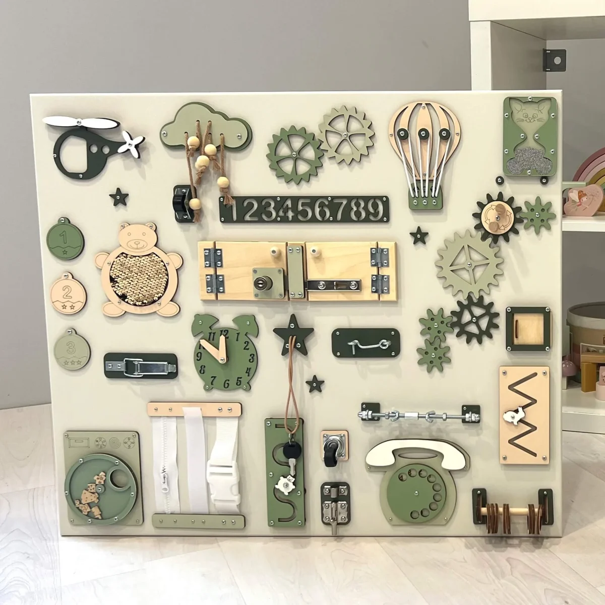 Large Montessori Busy Board, 60 × 70 cm, photo 7
