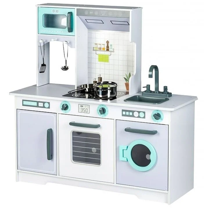 Large Wooden Play Kitchen with Accessories