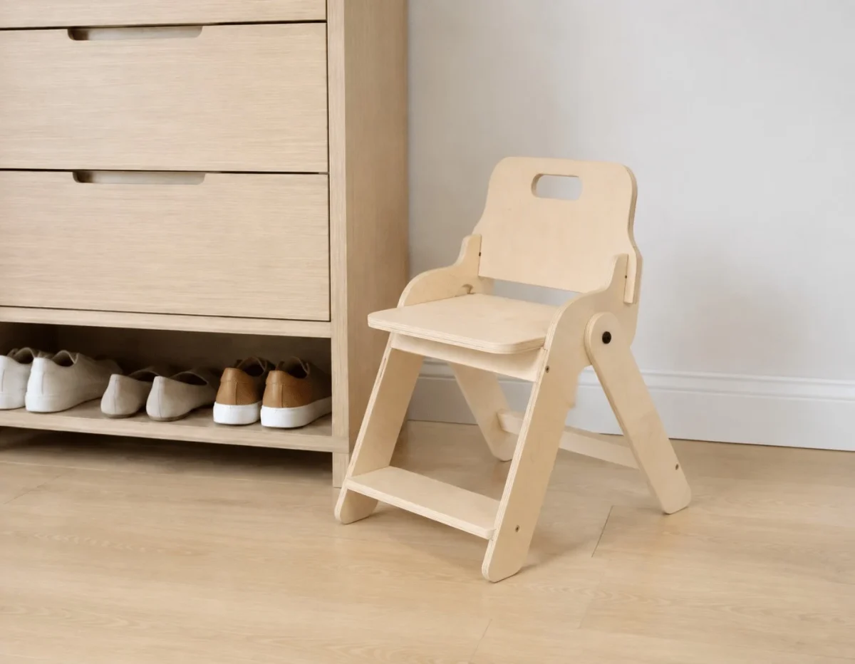 Foldable Kids’ Chair in Birch Plywood, photo 2