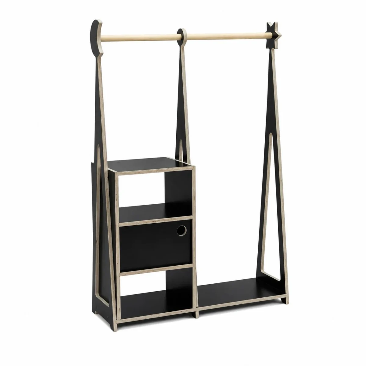 2-in-1 Montessori Wardrobe with Removable Cabinet