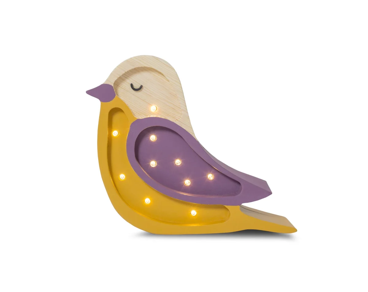 Little Lights Bird Mini — Wooden Night Light — Purple