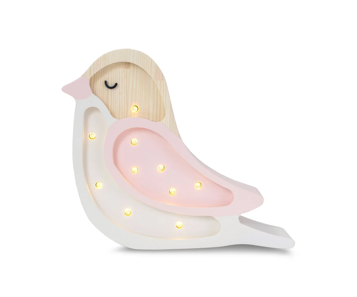 Little Lights Bird Mini — Wooden Night Light — Pink