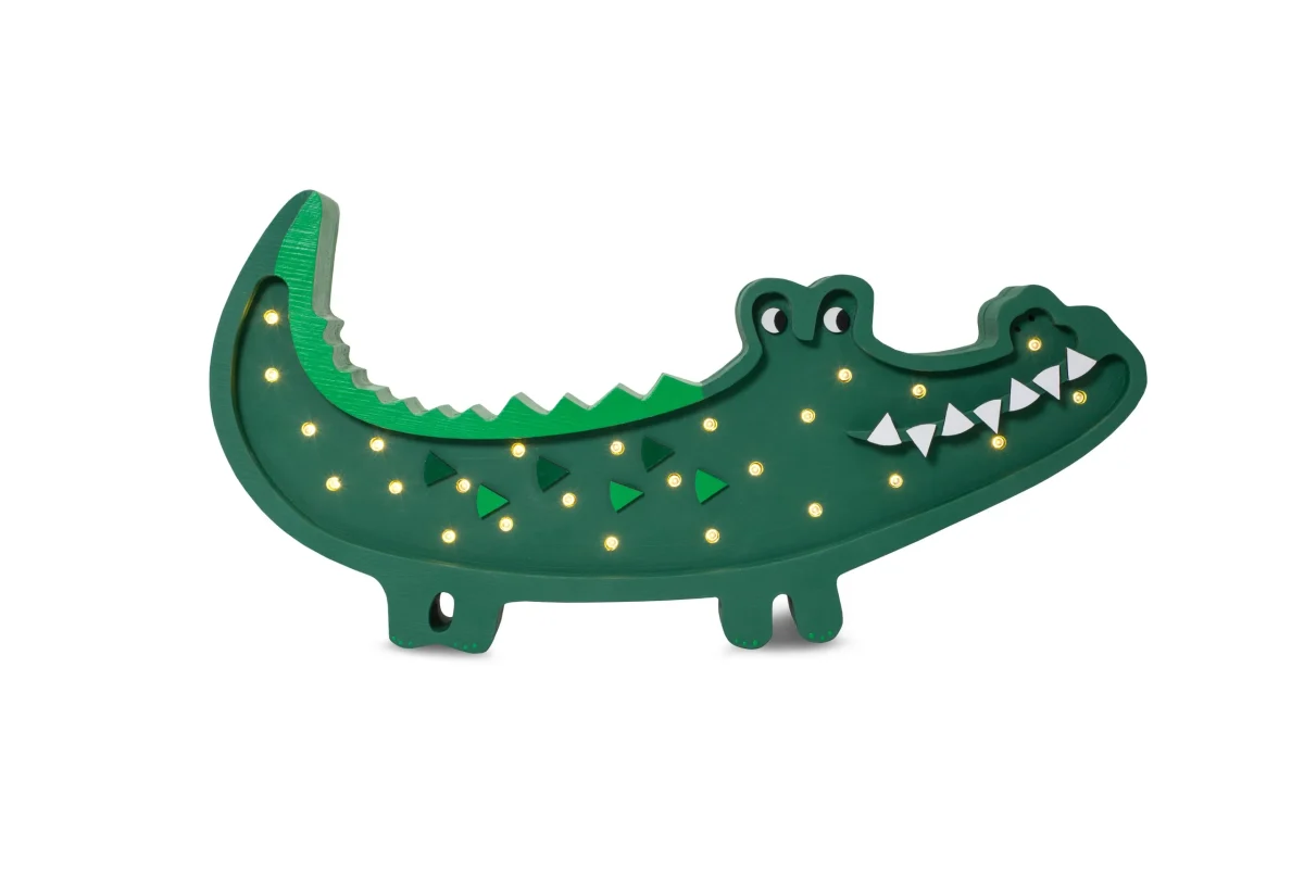 Little Lights Crocodile — Wooden Night Light — Green
