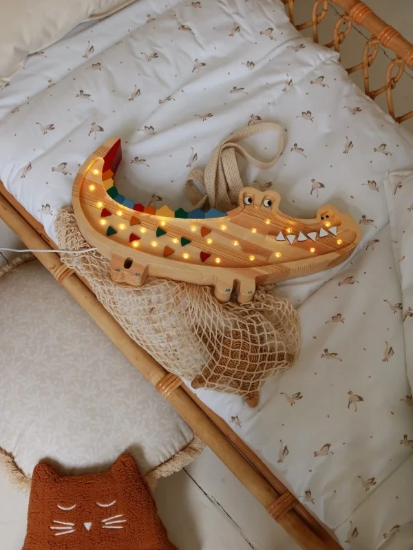 Little Lights Crocodile — Wooden Night Light, photo 2