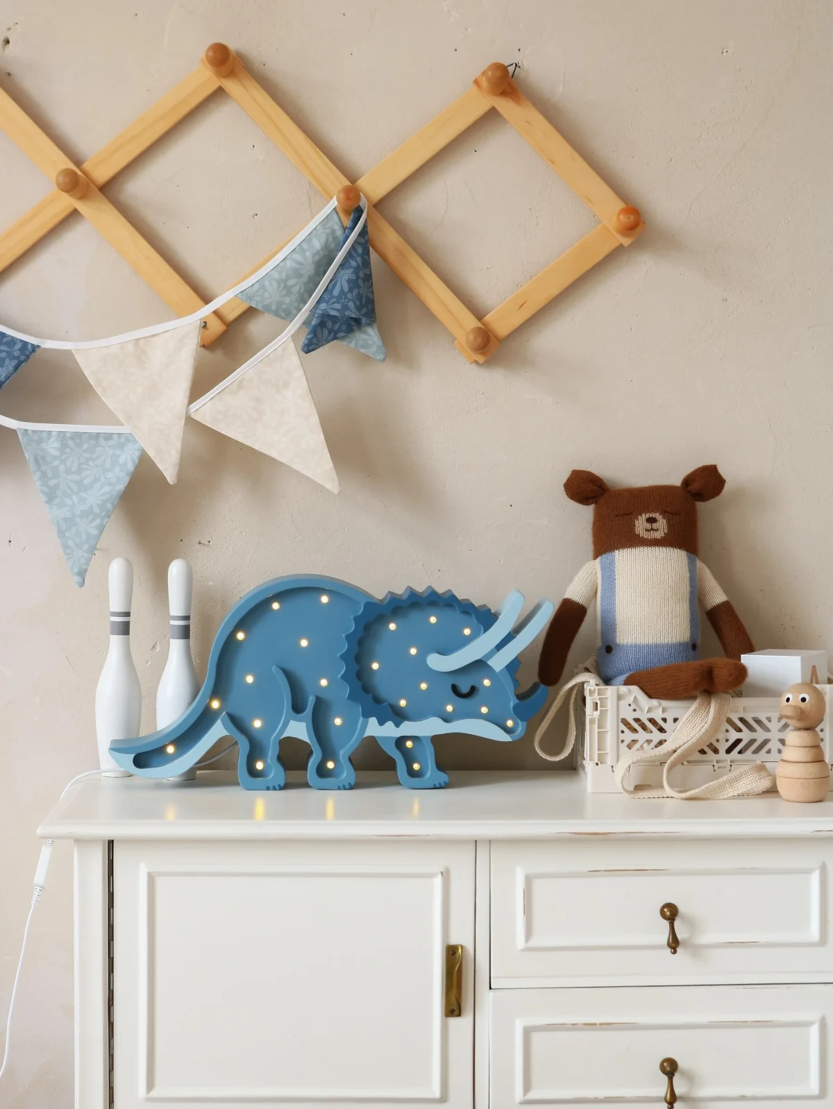 Little Lights Dino Triceratops — Wooden Night Light, photo 3