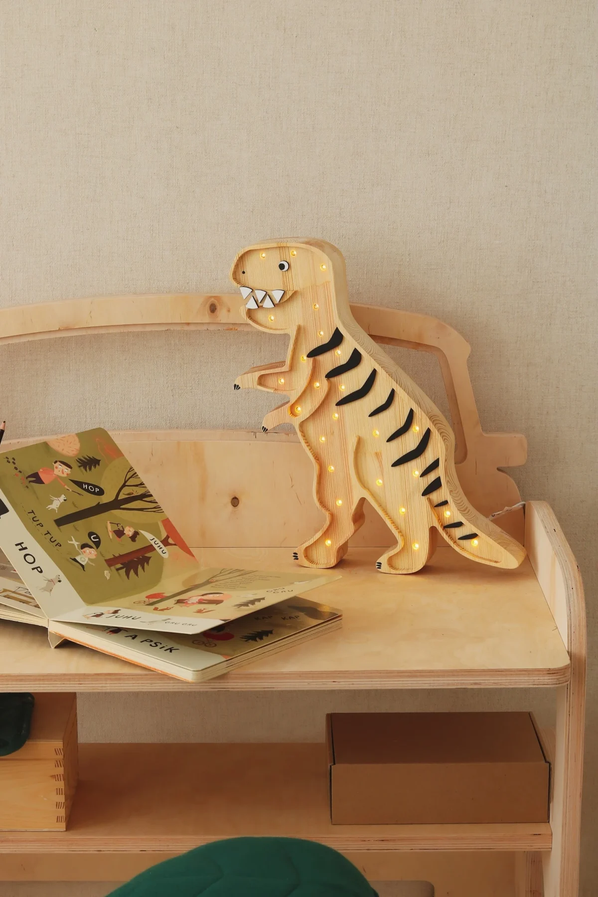 Little Lights Dinosaur T-Rex — Wooden Night Light — Wooden