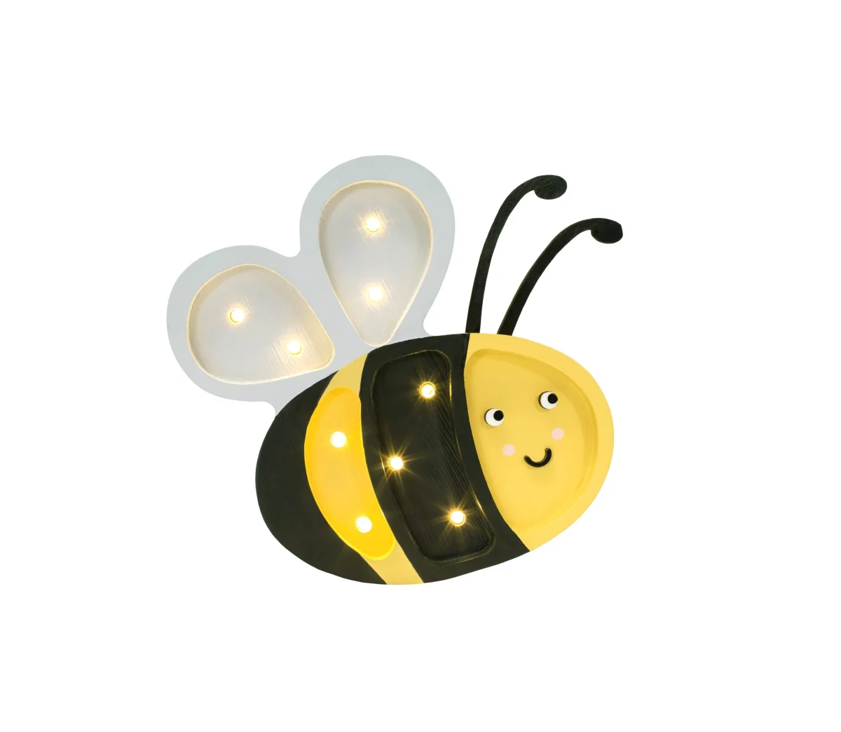 Little Lights Happy Bee — Wooden Night Light