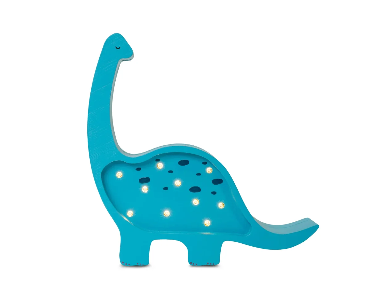 Little Lights Mini Dino — Wooden Night Light — Blue