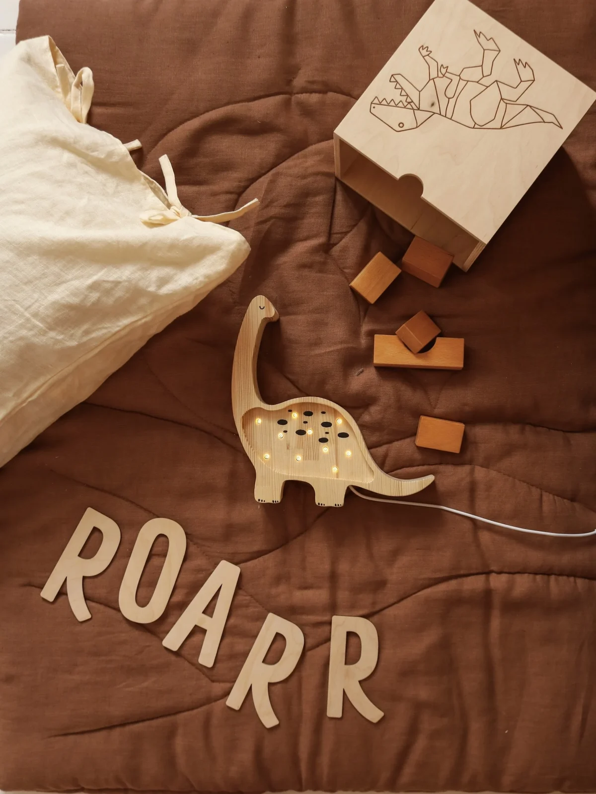 Little Lights Mini Dino — Wooden Night Light, photo 6