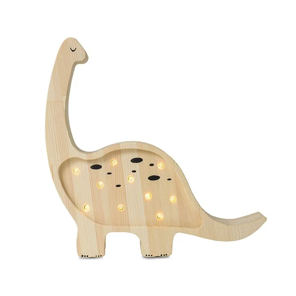 Little Lights Mini Dino — Wooden Night Light — Natural