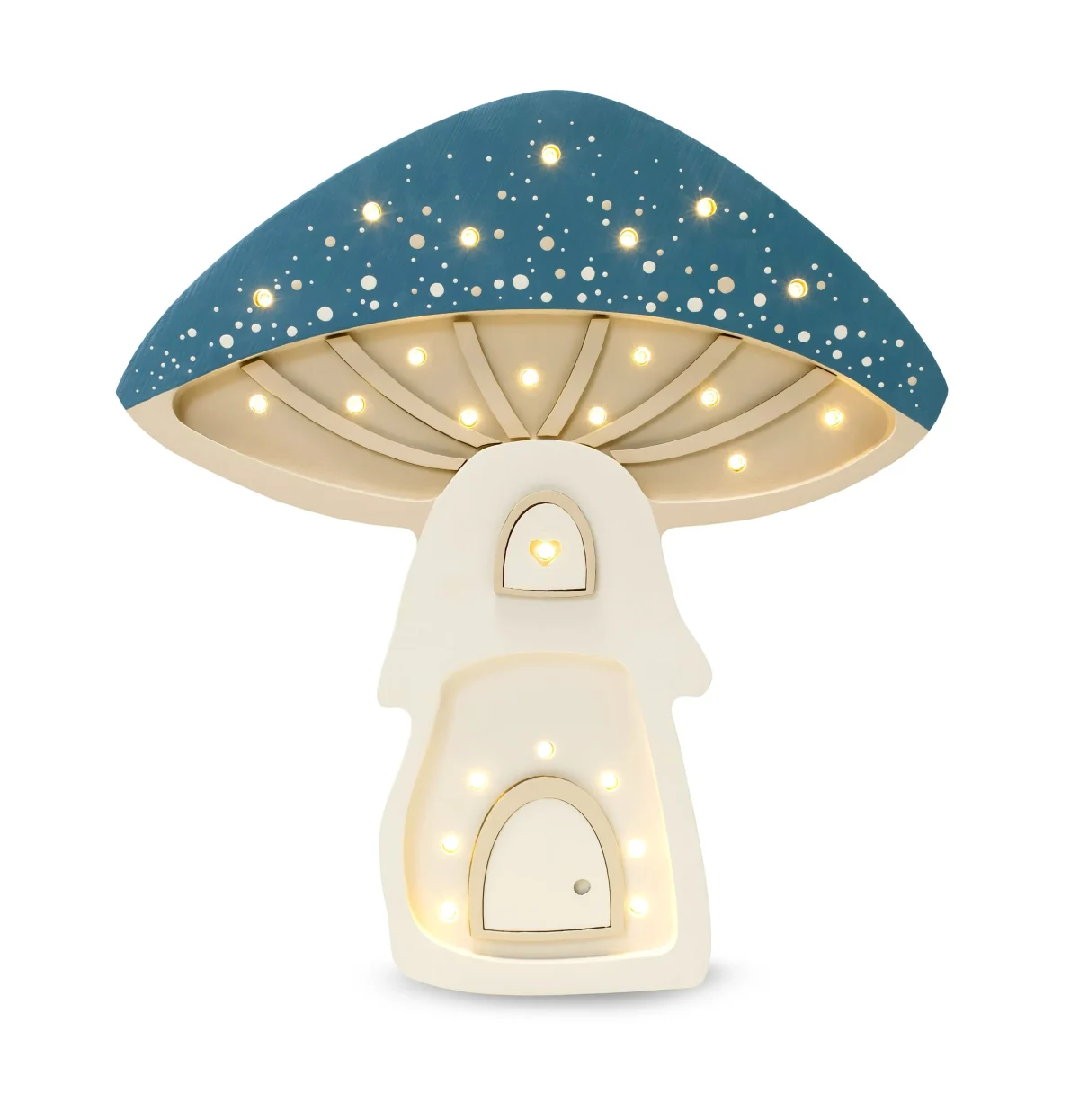 Little Lights Mushroom — Wooden Night Light — Dark Blue