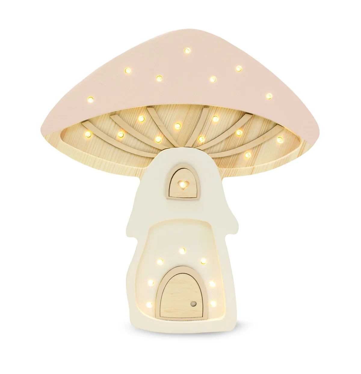 Little Lights Mushroom — Wooden Night Light — Pink