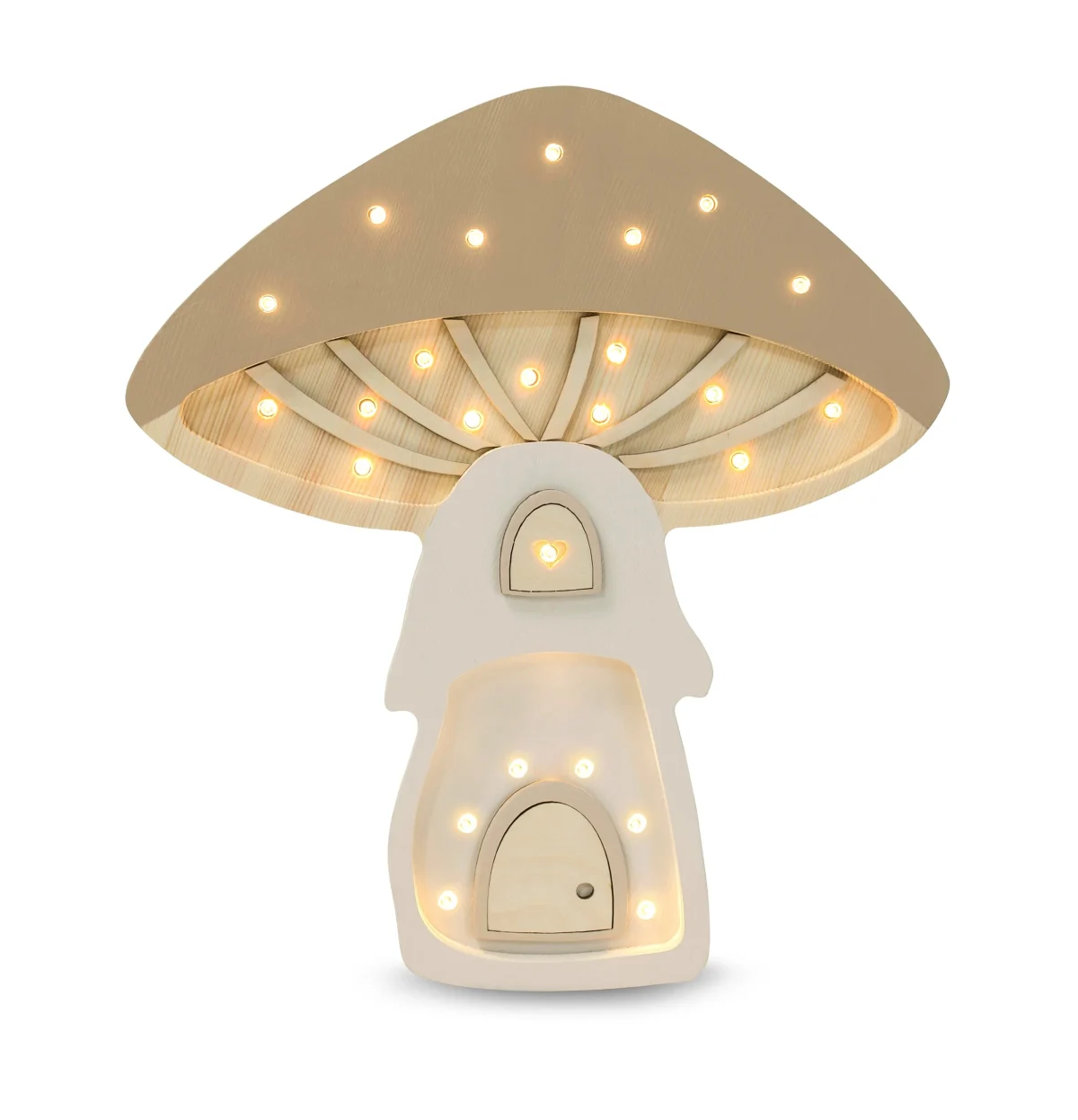 Little Lights Mushroom — Wooden Night Light — Beige