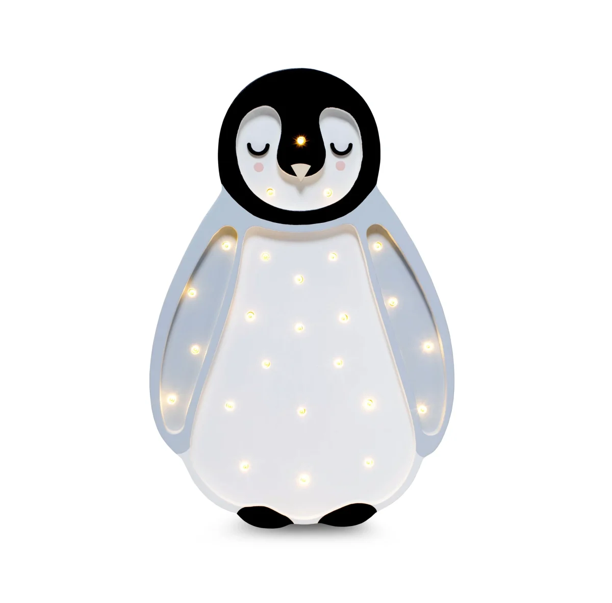 Little Lights Penguin — Wooden Night Light — Light Grey