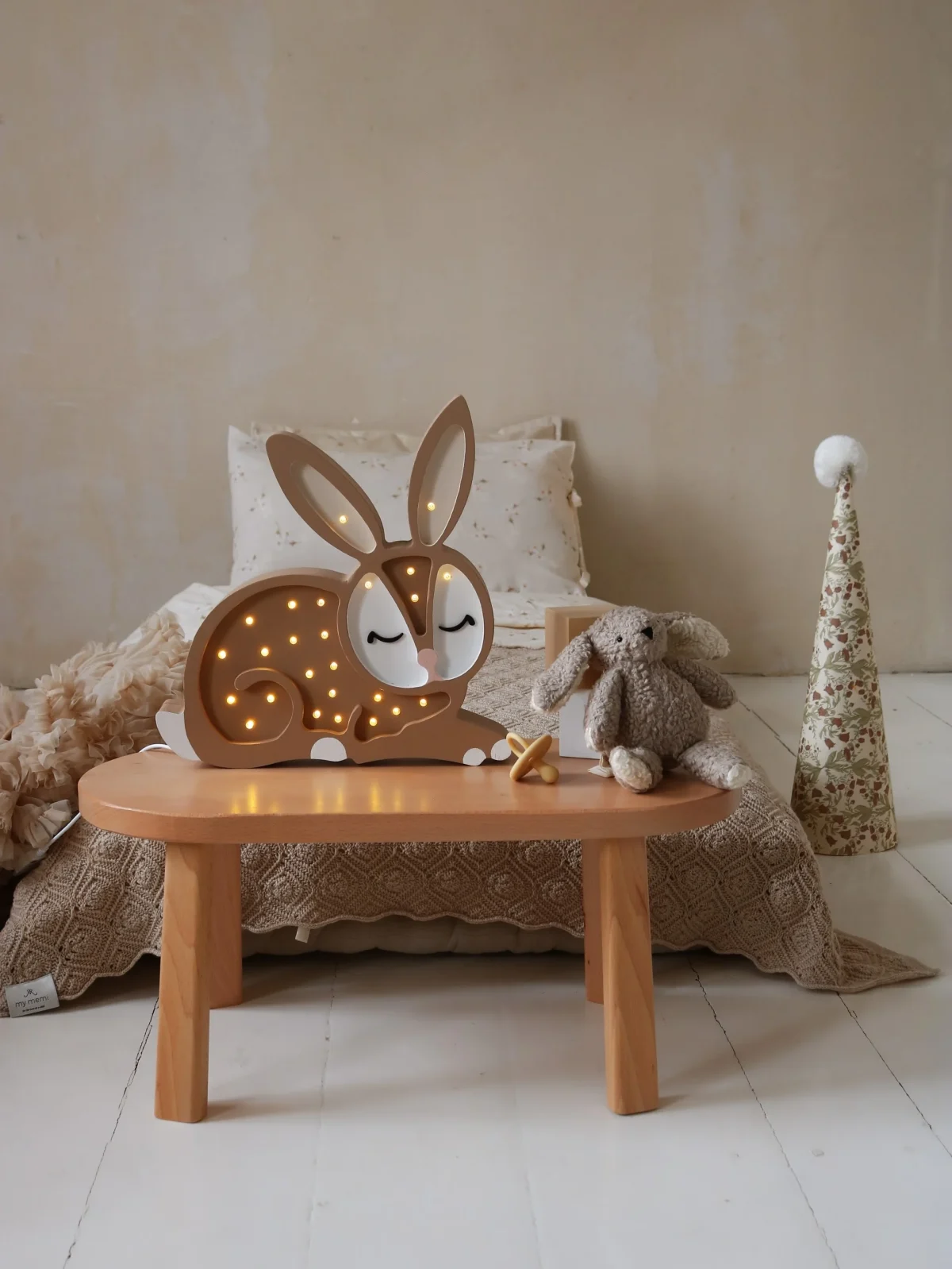 Little Lights Bunny — Wooden Night Light — Brown