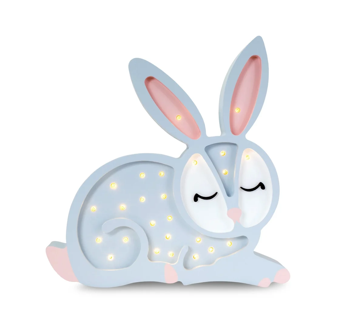 Little Lights Bunny — Wooden Night Light — Light Gray