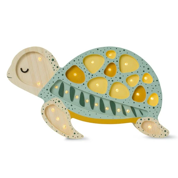 Little Lights Turtle — Wooden Night Light — Sage