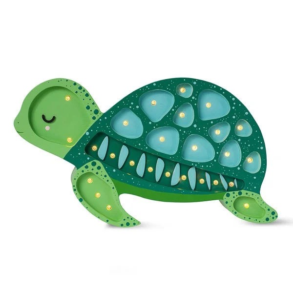 Little Lights Turtle — Wooden Night Light — Green