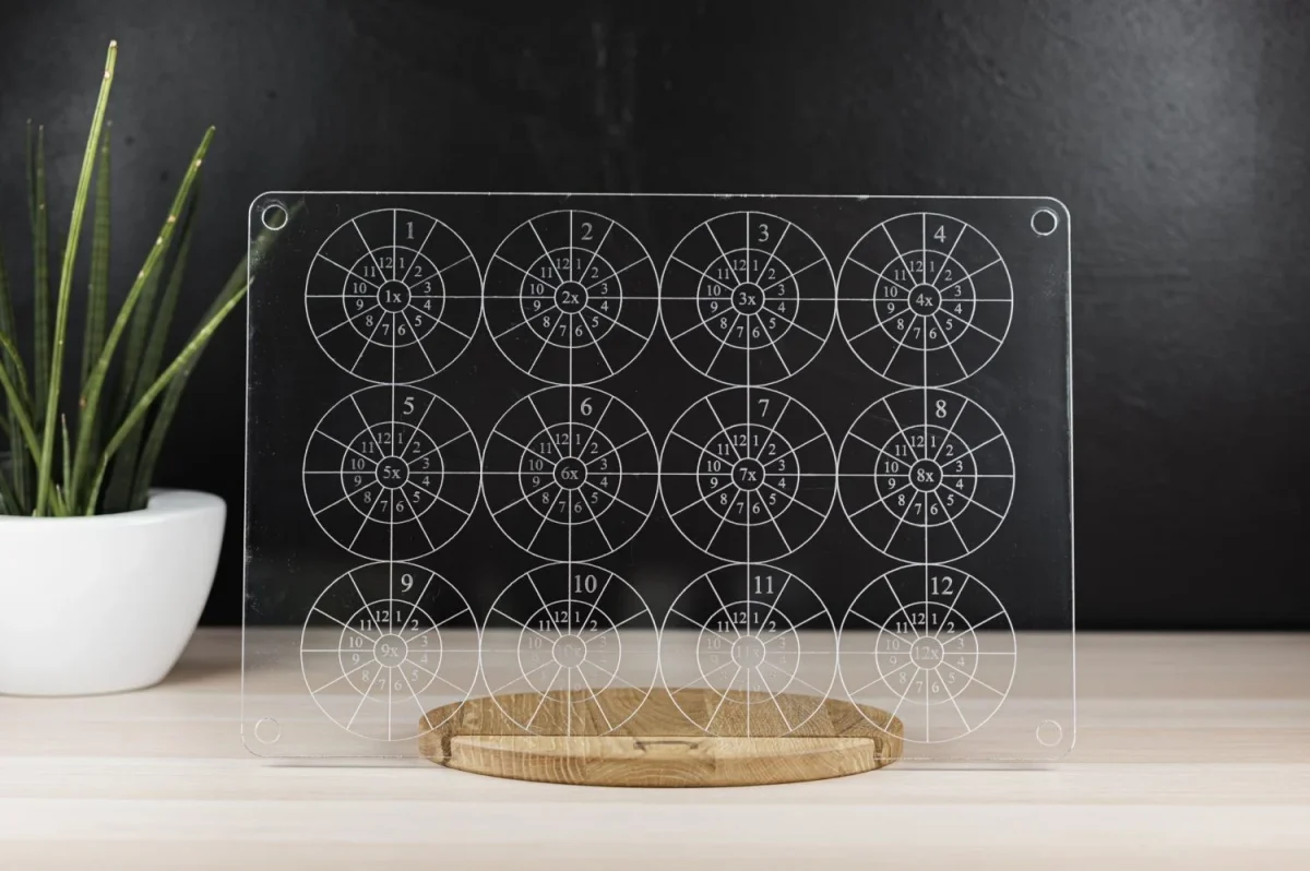 Multiplication Table Wall Board, Clear Acrylic