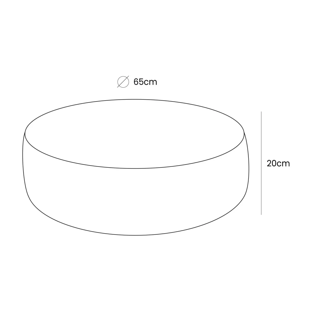 Round Corduroy Pouf, 65 cm, photo 2