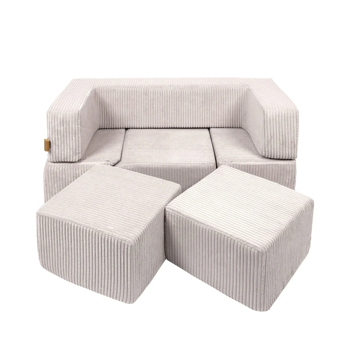 Soft Block Sofa, Ecru Velvet