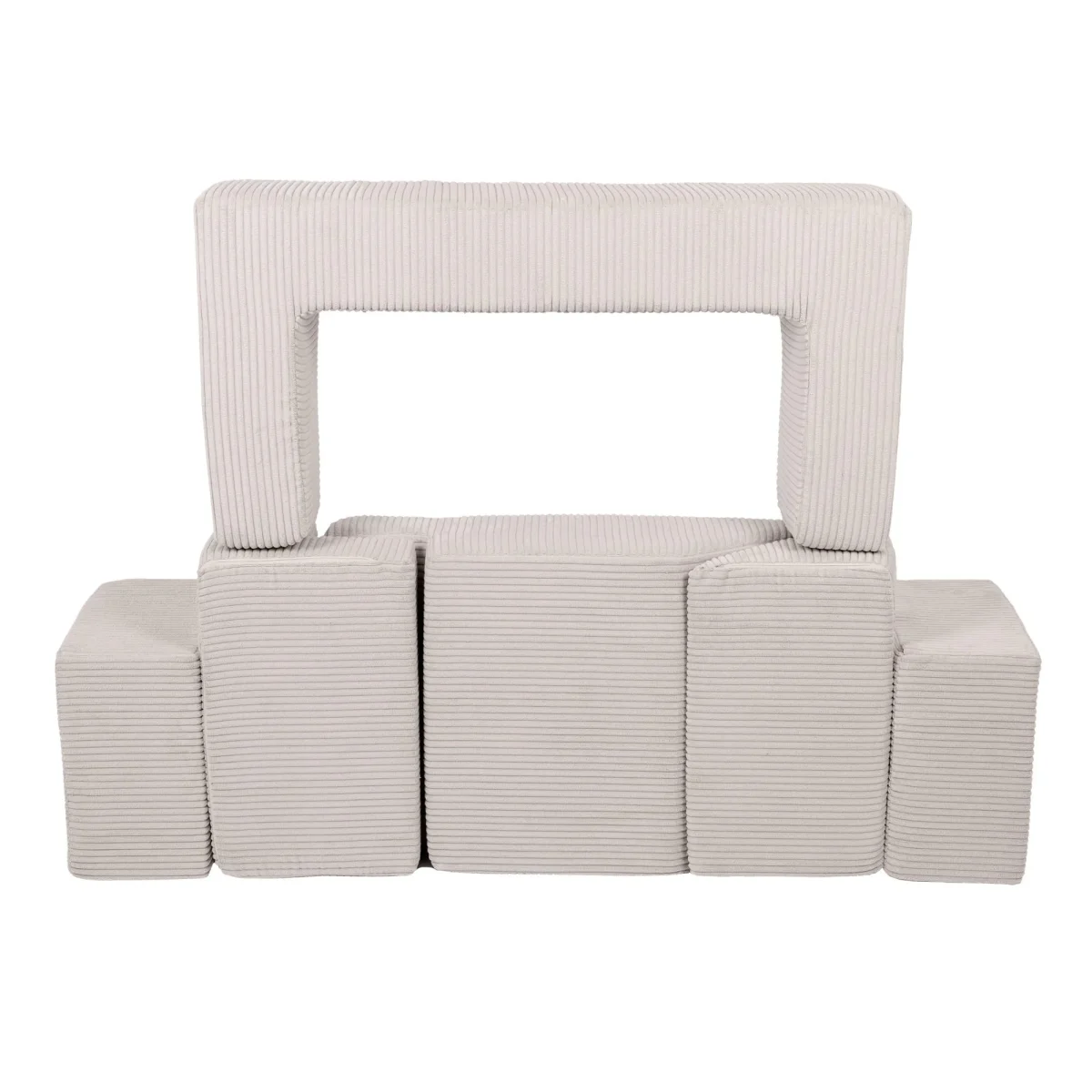 Soft Block Sofa, Ecru Velvet, photo 4