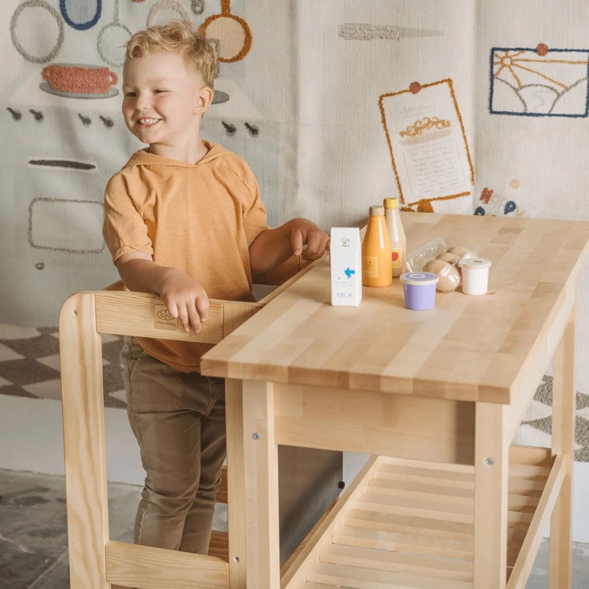 Pine Wood Kitchen Helper, Three Platform Heights, photo 6