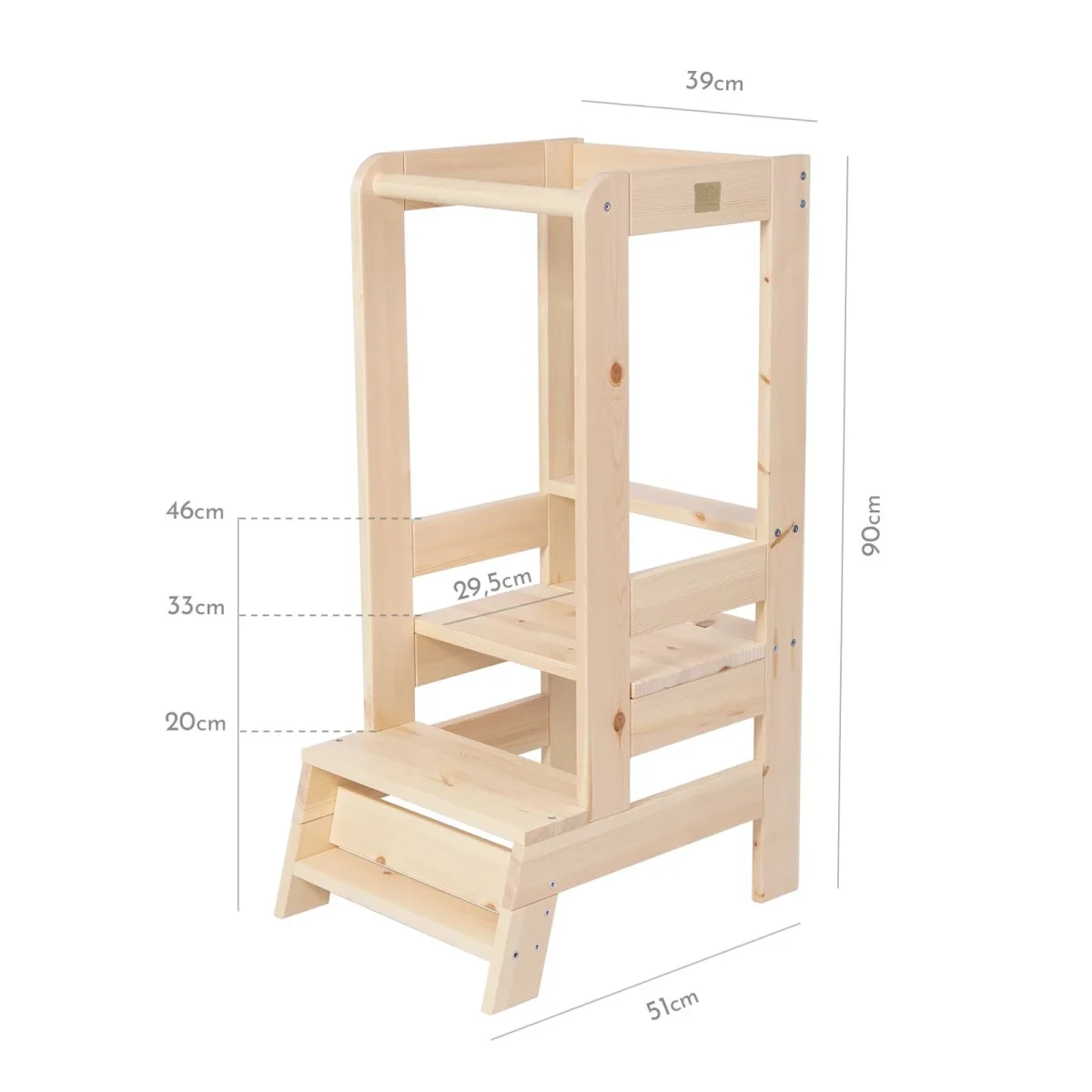 Pine Wood Kitchen Helper, Three Platform Heights, photo 14