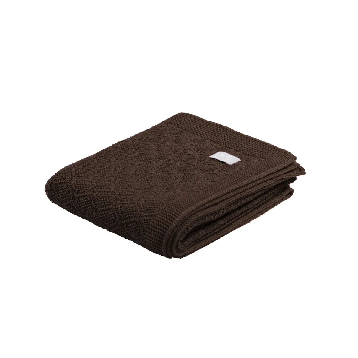 Merino wool baby blanket HAPPINESS — Dark Brown