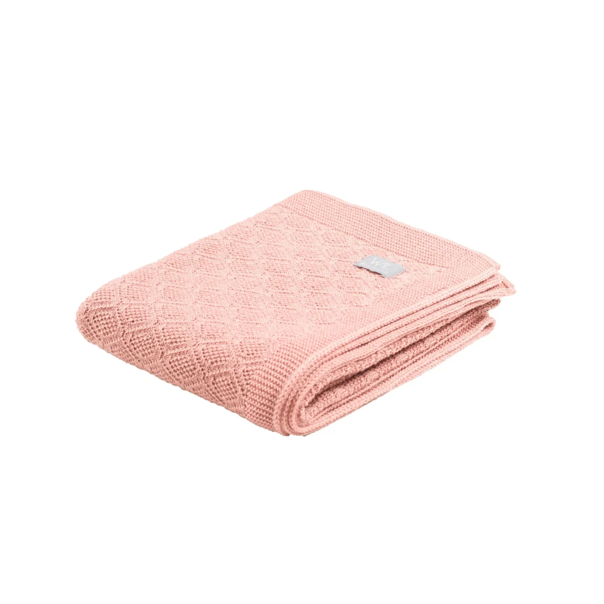 Merino wool baby blanket HAPPINESS — Pink Blush