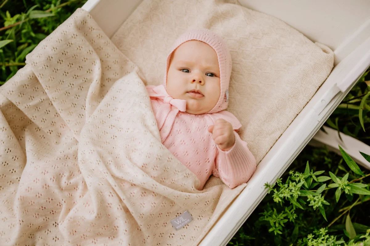 Merino wool baby blanket LOVE, photo 4